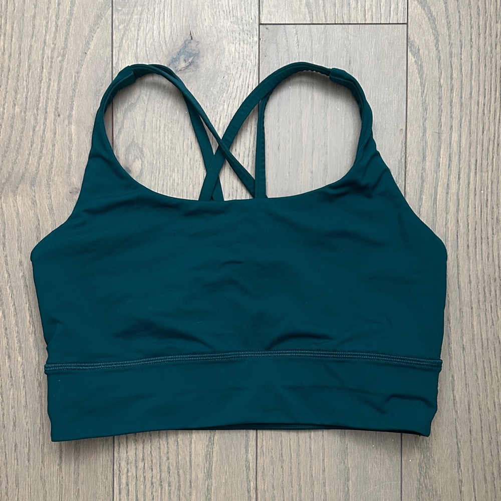 Lululemon Athletica Deep Teal Energy Longline Sports Bra Sz 8